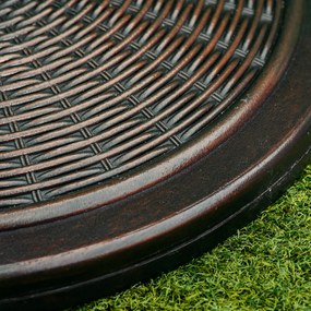 Outsunny Stojak na parasol z cementu 14 kg okrągły z rattanowym wzorem, uchwyt na parasol 35 mm/38 mm/48 mm | Aosom PL