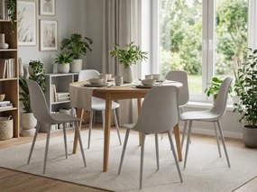 Zestaw 4 sztuk plastikowych krzeseł OSAKA, jasnoszary