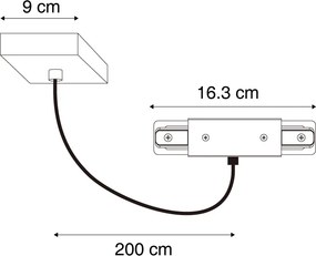 Zasilacz I-Connector do szyny 1-fazowej z kwadratową płytą montażową czarny - Iconic