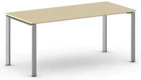 Stół konferencyjny do biura PRIMO INFINITY, 180x90 cm, szaro-srebrna podstawa, brzoza