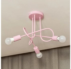 Plafon natynkowy OXFORD 3xE27/15W/230V różowy