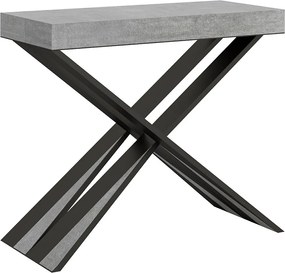 Konsola rozkładana 90x40/196 cm Diago Small Cementu rama w kolorze Antracytu
