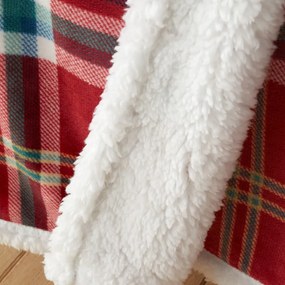 Czerwony koc z materiału sherpa 130x170 cm Kelso Check – Catherine Lansfield