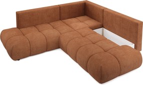 Masseno Narożnik DUCA z funkcją spania i pojemnikiem na pościel Narozniki L, Rozkładana sofa - Ceglasty, FLOW 09