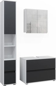 Zestaw mebli łazienkowych biały/antracyt 80x40x58 maltin