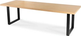 Stół Prostokątny Rozkładany EDWIN 160-260 cm Dąb Złoty/Czarny do Jadalni Nowoczesny Loft