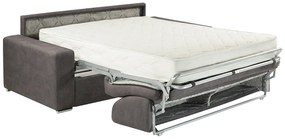 Kanapa 3-osobowa z ekspresowym mechanizmem rozkładania z tkaniny EMIR - Kolor: szary - Miejsce do spania: 140 cm - Materac 22 cm z pamięcią kształtu