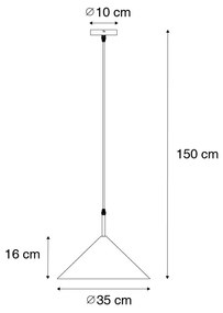 Designerska lampa wisząca różowa - TriangoloDesignerski Oswietlenie wewnetrzne