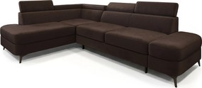 Masseno Narożnik AVISE z funkcją spania i pojemnikiem na pościel Narozniki L, Rozkładana sofa - Brązowy, MONOLITH 29