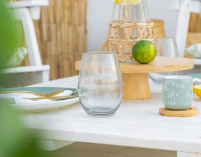 Ceramiczne kubki z bambusowymi podkładkami, 4 szt., 130 ml