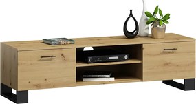 Szafka RTV na czarnych nóżkach dąb artisan W8-F20
