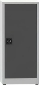 Warsztatowa szafa półkowa na narzędzia KOVONA, 2 półki, spawana, 508 x 400 x 1150 mm, szara / grafitowa