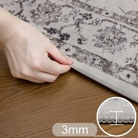 Dywan vintage INKA Floral z Efektem Postarzenia Kremowy 200 cm x 290 cm