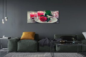 Duży obraz na płótnie Serce z Róż i Świec