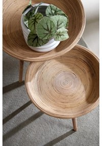 Rattanowe okrągłe stoliki zestaw 2 szt. ø 56 cm Colon – Light &amp; Living