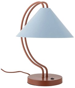 Niebieska/w kolorze terakoty lampa stołowa z metalowym kloszem (wysokość 35 cm) Janya – Bloomingville