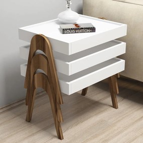 Stolik do odkładania Roma White, 3 szt.