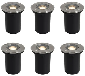 Zewnetrzna Zestaw 6 Nowoczesnych lamp ogrodowych do zabudowy stalowych 35 mm regulowanych IP65 - Delux Nowoczesny Oswietlenie zewnetrzne
