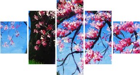Obraz malowanego kwiatu wiśni (125x70 cm)