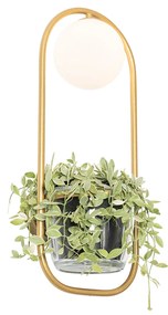 Lampa ścienna w stylu art deco złota z białym szkłem - Isabella ArtDeco Oswietlenie wewnetrzne