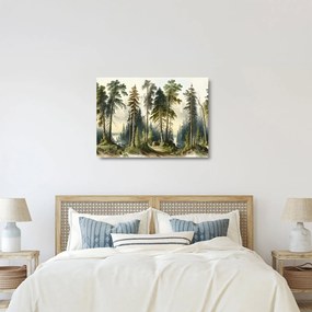 Obraz na szkle - Krajobraz lasów w stylu vintage (70x50 cm)