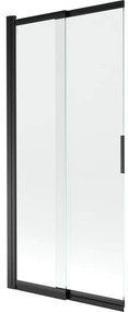 Mexen Fox parawan nawannowy 2-skrzydłowy przesuwny 85 x 150 cm, transparent, czarny - 891-085-002-70-00