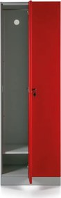 Metalowa szafka ubraniowa S1, 2-drzwiowa, 1800 x 600 x 500 mm, demontaż, zamek cylindryczny, drzwi czerwone