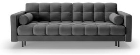 Ciemnoszara aksamitna rozkładana sofa ze schowkiem 222 cm Bali – Cosmopolitan Design