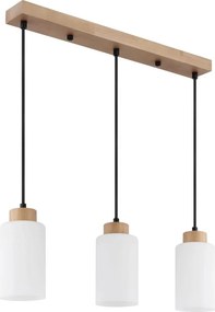 Globo 15977-3H - Żyrandol na lince ROWENA 3xE27/60W/230V dąb/biały