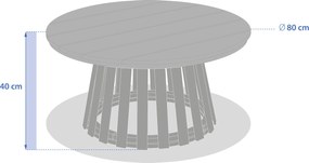 Stolik ogrodowy z drewna akacji, Ø 80 cm, OSUNA