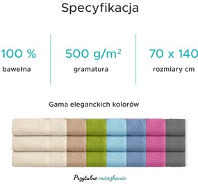 Ręcznik CLARYSSE ELEGANCE 70x140 cm niebieski, 100% bawełna
