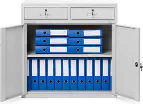 Szafka biurowa z szufladami i drzwiami Lena 90x40x90 cm szara