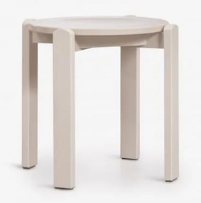 Pack 4 Niskich Stołków 45 Cm Z Drewna Dębowego Noreli Kremowa Tapioca - Sklum
