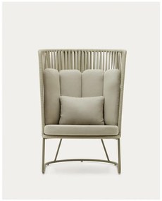 Zielony metalowy fotel ogrodowy Saconca – Kave Home