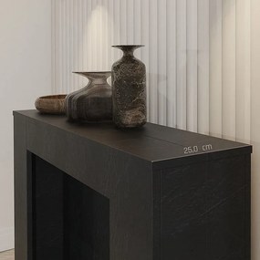 CLARA - Smukły antracytowy rozkładany stół konsolowy od 25 cm do 2 metrów - zintegrowane przedłużenia - do 8 osób - darmowa dostawa