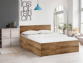 Łóżko SOFIA 140 x 200 cm, dąb artisan Stelaż: Ze stelażem listwowym elastycznym, Materac: Materac Coco Maxi 20 cm