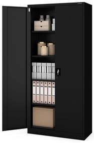 Szafa na dokumenty biurowa metalowa czarna: JAN H, 900 x 1950 x 400 mm