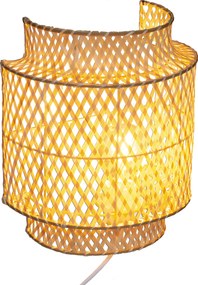 Kinkiet boho LIBY, klosz bambus, 28 cm