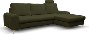 Masseno Narożnik VERONA z funkcją spania i pojemnikiem na pościel Narozniki L, Rozkładana sofa - Zielony, LOFT 10