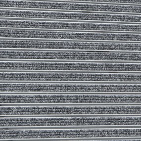 Aluminiowa mata czyszcząca z wkładem dywanowym, 80 x 90 cm, szara