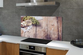 Szklany Panel Przekąski i Czerwone Wino