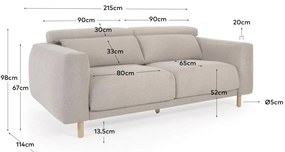 Beżowa sofa 215 cm Singa − Kave Home