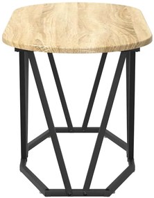 Owalny stolik kawowy w stylu loft dąb sonoma G0-E52