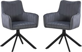 Zestaw 2 krzeseł materiałowych "Pharell" - 60 x 61 x 91 cm - Szary