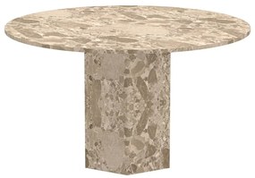 Jasnobrązowy marmurowy okrągły stół ø 130 cm Naxos – Actona