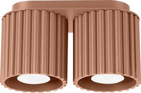 Lampa Sufitowa Minimalistyczny Aura, Aluminium - 2 Źródło - L.21 X H.12 Cm - Mocca