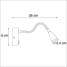 Nowoczesna elastyczna lampa ścienna czarna LED - Flex Nowoczesny Oswietlenie wewnetrzne