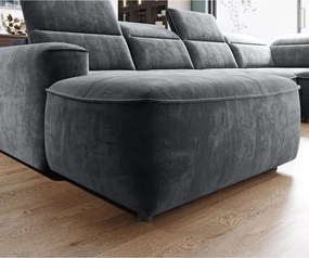 Narożnik COLOMBO XL Lewostronny z elektryczną funkcją spania pojemnikiem PALLADIUM 16 Ciemny szary WERSAL