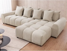 Beżowy narożnik (prawostronny/z szezlongiem) Albane – Ropez