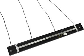 Lampa wisząca w stylu art deco czarna z przydymionym szkłem 4-punktowa - Laura